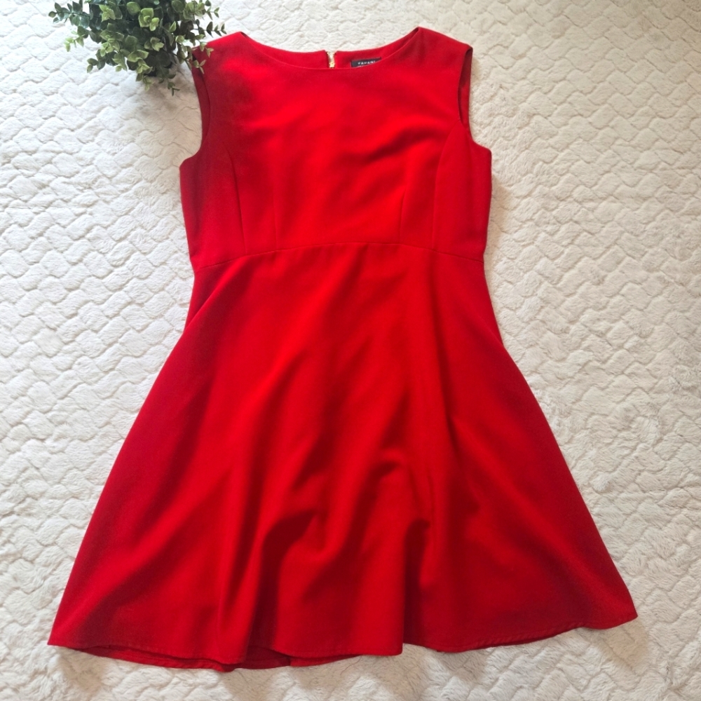 Tahari Red Sleeveless Fit & Flare Cocktail Formal Skater Dress, Size 14